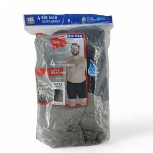 Hanes Ultimate Big Man 3XB Boxer Briefs 4 Pack Tagless Soft Comfort‎ Underwear